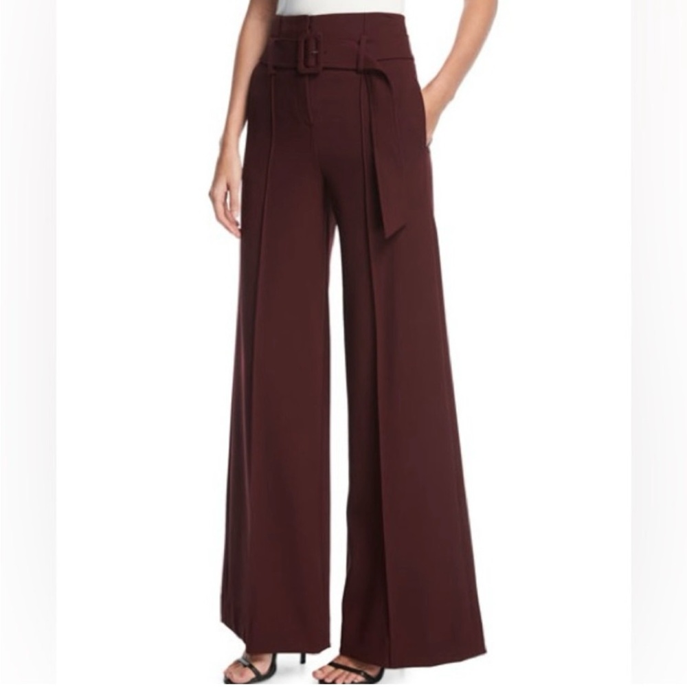 Theory Burgundy Wide Leg Pants